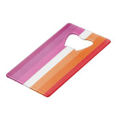 Lesbische Pride-vlag Creditkaart Flessenopener (Achterkant Gekanteld)