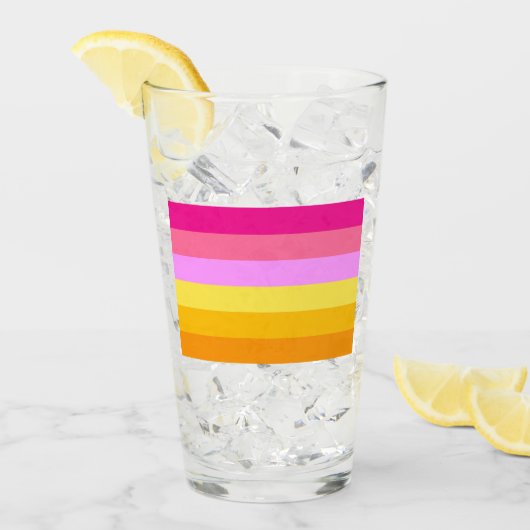 Lesbische Pride-vlag (dageraad) Glas (Voorkant ijs)
