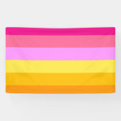 Lesbische Pride-vlag (dageraad) Spandoek (Horizontaal)
