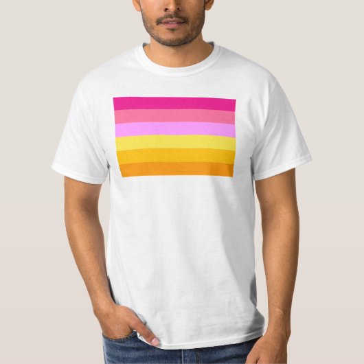 Lesbische Pride-vlag (dageraad) T-shirt (Voorkant)