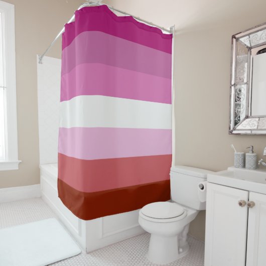 Lesbische Pride-vlag Douchegordijn (In situ)