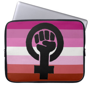 Lesbische Pride Vlag Feminist Fist Laptop Sleeve
