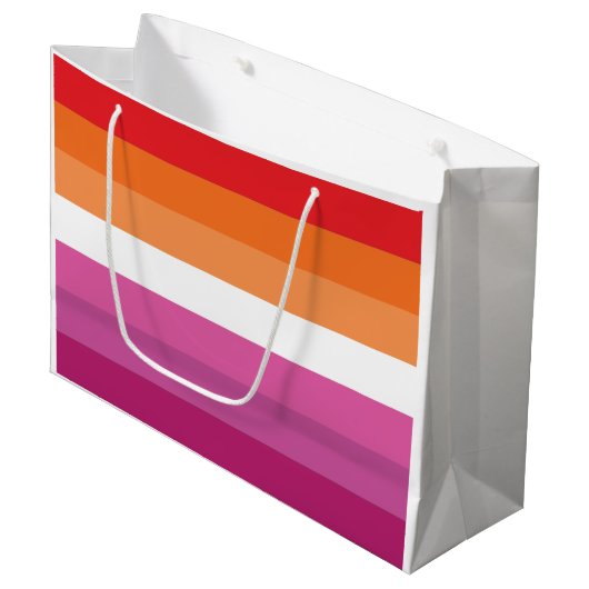 Lesbische Pride-vlag Groot Cadeauzakje (Voorkant Gekanteld)