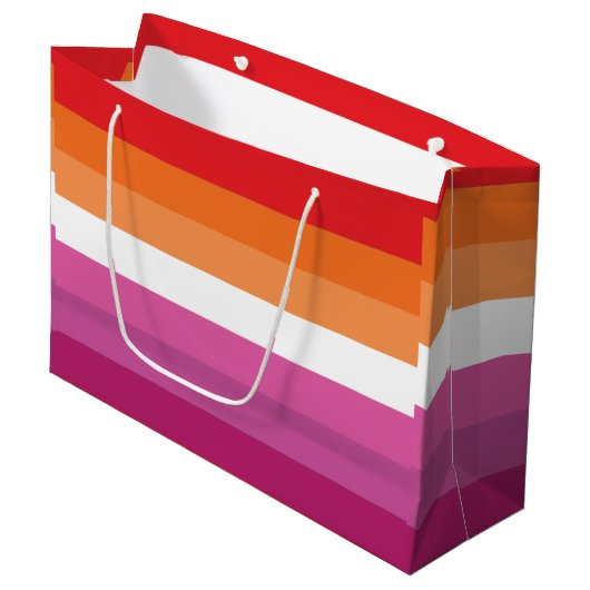 Lesbische Pride-vlag Groot Cadeauzakje (Voorkant Gekanteld)