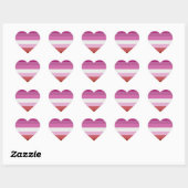 Lesbische Pride-vlag Hart Sticker (Vel)