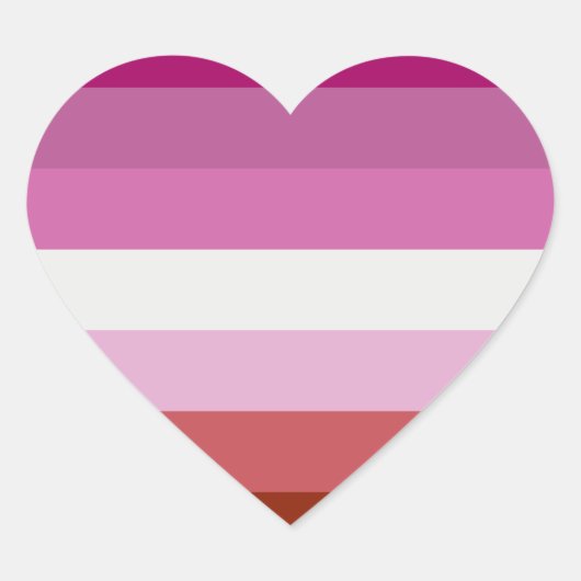 Lesbische Pride-vlag Hart Sticker (Voorkant)