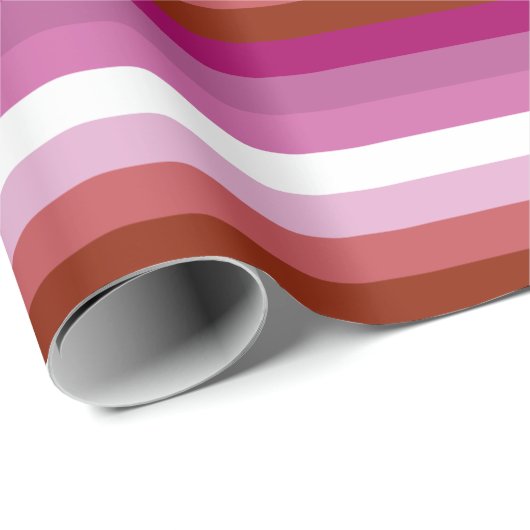 Lesbische Pride Vlag Horizontaal Cadeaupapier (Rol Hoek)