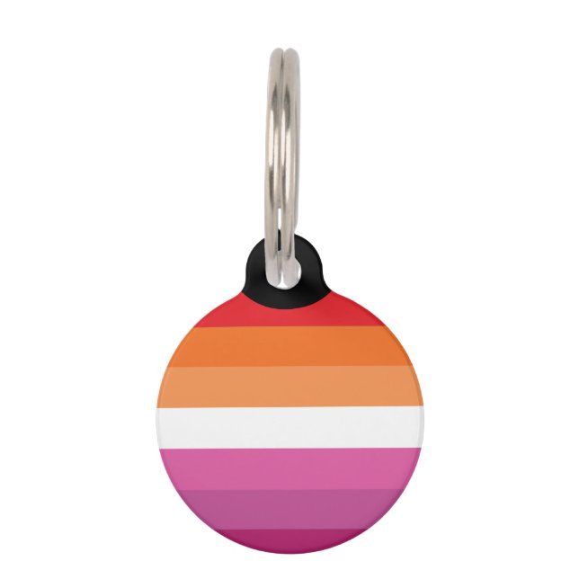 Lesbische Pride-vlag Huisdierpenning (Voorkant)