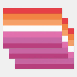 Lesbische Pride-vlag Inpakpapier Vel