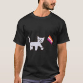 Lesbische Pride Vlag Kat T-shirt (Voorkant)