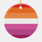 Lesbische Pride-vlag Keramisch Ornament (Achterkant)