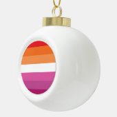 Lesbische Pride-vlag Keramische Bal Ornament (Rechts)