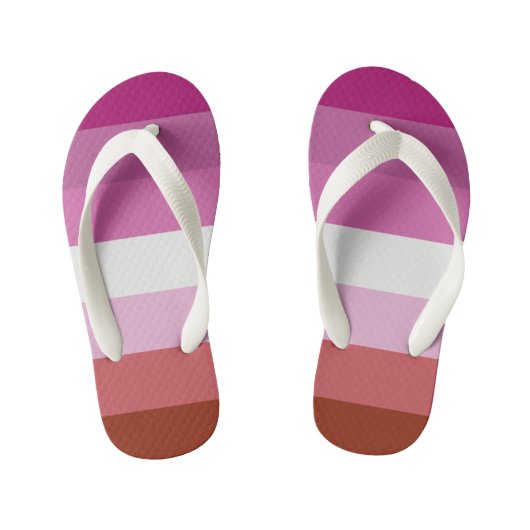 Lesbische Pride-vlag Kinder Teenslippers (Voetbed)