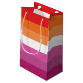 Lesbische Pride-vlag Klein Cadeauzakje (Achterkant Gekanteld)