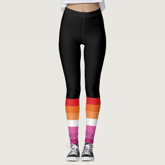 Lesbische Pride-vlag Leggings (Voorkant)