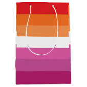 Lesbische Pride-vlag Medium Cadeauzakje (Voorkant)