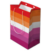 Lesbische Pride-vlag Medium Cadeauzakje (Achterkant Gekanteld)