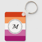 Lesbische pride vlag met een aangepaste initiaal s sleutelhanger (Achterkant)