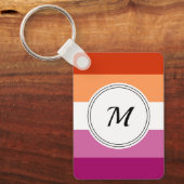 Lesbische pride vlag met een aangepaste initiaal s sleutelhanger (Voorkant)