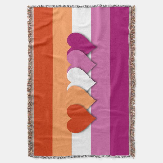 Lesbische pride vlag met hart deegdeken deken (Voorkant Verticaal)
