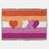 Lesbische pride vlag met hart deegdeken deken (Voorkant)
