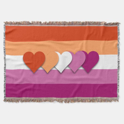 Lesbische pride vlag met hart deegdeken deken (Voorkant)