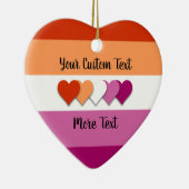 Lesbische pride vlag met tekst keramisch ornament (Rechts)