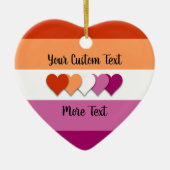 Lesbische pride vlag met tekst keramisch ornament (Voorkant)