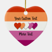 Lesbische pride vlag met tekst keramisch ornament (Achterkant)