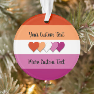 Lesbische pride vlag met tekst ornament
