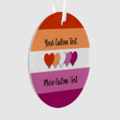Lesbische pride vlag met tekst ornament (voorkant)