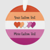 Lesbische pride vlag met tekst ornament (voorkant)