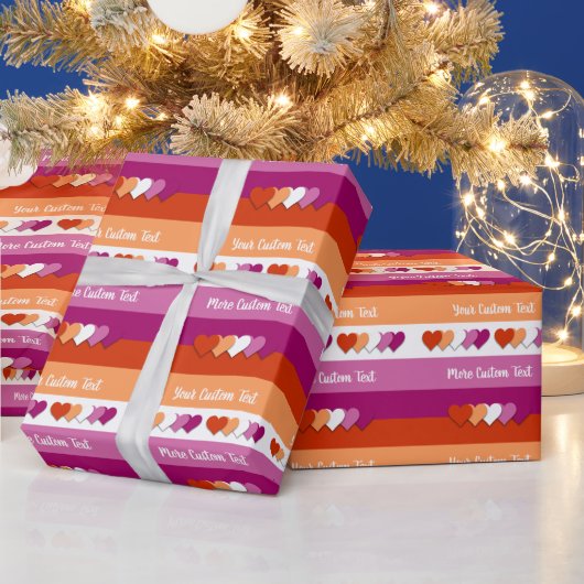 Lesbische pride vlag met tekstverpakkingspapier cadeaupapier (Feestdagen)