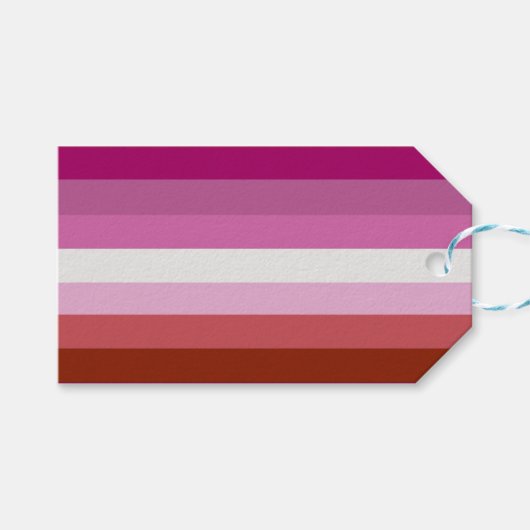 Lesbische Pride-vlag (Oorsprong) Cadeaulabel (Voorkant (Horizontaal))