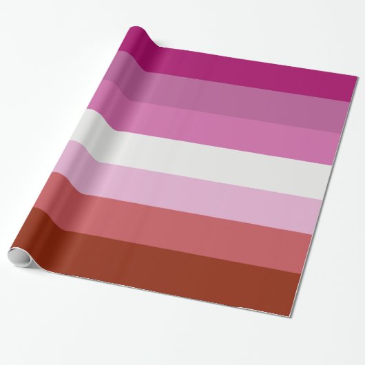 Lesbische Pride-vlag (Oorsprong) Cadeaupapier (Uitgerold)