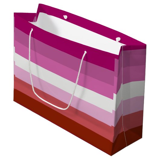 Lesbische Pride-vlag (Oorsprong) Groot Cadeauzakje (Voorkant Gekanteld)