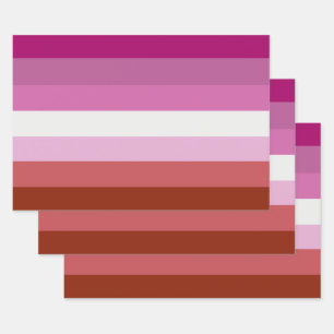 Lesbische Pride-vlag (Oorsprong) Inpakpapier Vel