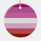 Lesbische Pride-vlag (Oorsprong) Keramisch Ornament (Achterkant)
