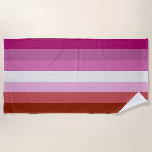 Lesbische Pride-vlag (Oorsprong) Strandlaken (Voorkant)