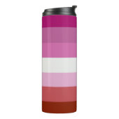 Lesbische Pride-vlag (Oorsprong) Thermosbeker (Gedraaid links)