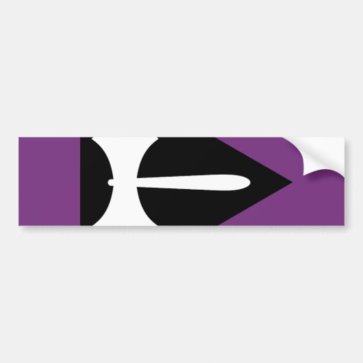 Lesbische Pride-vlag Paarse Bijl Bumpersticker (Voorkant)