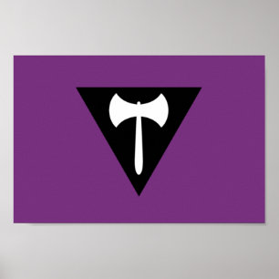 Lesbische Pride-vlag Paarse Bijl Poster