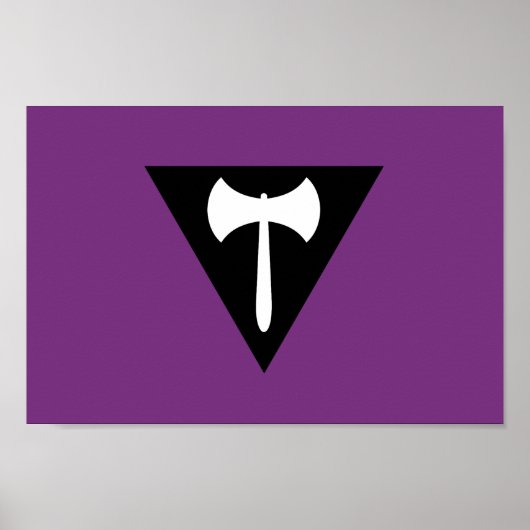 Lesbische Pride-vlag Paarse Bijl Poster (Voorkant)