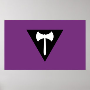 Lesbische Pride-vlag Paarse Bijl Poster