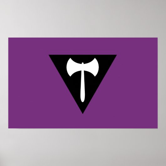 Lesbische Pride-vlag Paarse Bijl Poster (Voorkant)