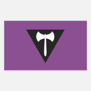 Lesbische Pride Vlag Paarse Bijl Rechthoekige Sticker