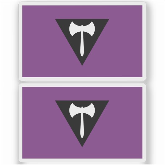 Lesbische Pride-vlag Paarse Bijl Sticker (Voorkant)