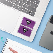 Lesbische Pride-vlag Paarse Bijl Sticker (Laptop met iPhone)