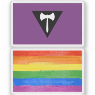 Lesbische Pride-vlag Paarse Bijl Sticker