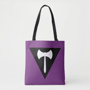 Lesbische Pride-vlag Paarse Bijl Tote Bag